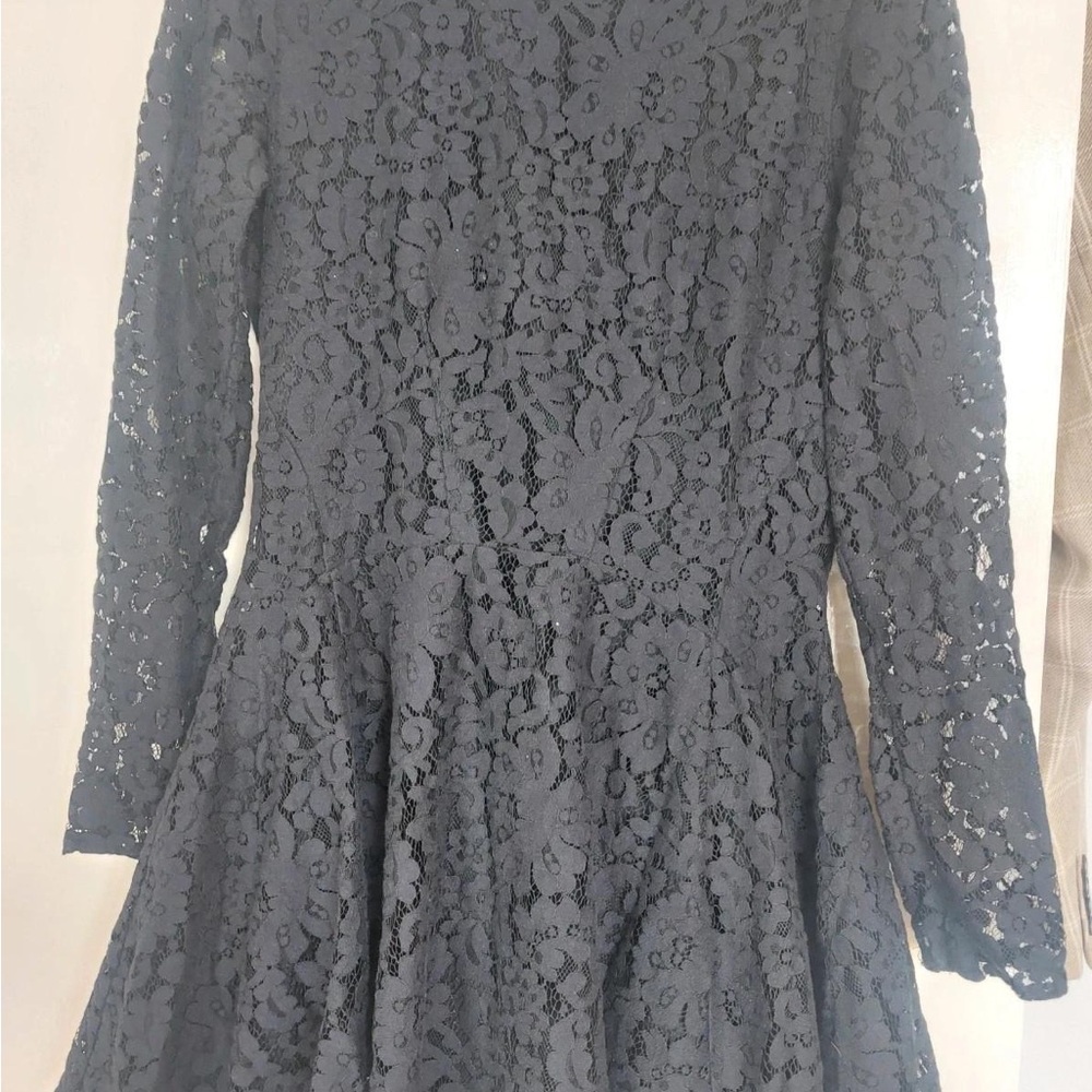 H&M Charcoal Lace Long Sleeve Dress